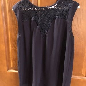 Navy Sleeveless Blouse